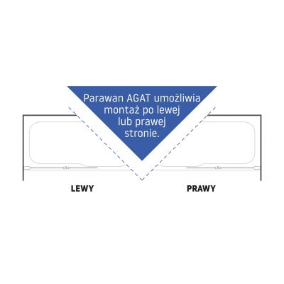 Rea Agat-2 parawan nawannowy 80x140 cm 2-częściowy profile chrom REA-W0700
