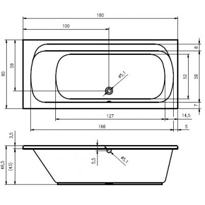 Riho Ottawa wanna prostokątna 180x80 cm BA52