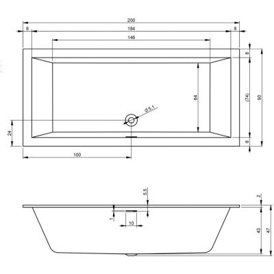 Riho Rethink Cubic wanna prostokątna 200x90 cm biała B110013005
