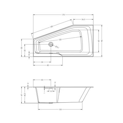 Riho Rethink Space wanna narożna 170x90 cm lewa Riho Fall biała B114006005
