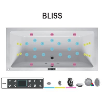 Riho Linares wanna z hydromasażem Bliss 160x70 cm prostokątna biała B140004005