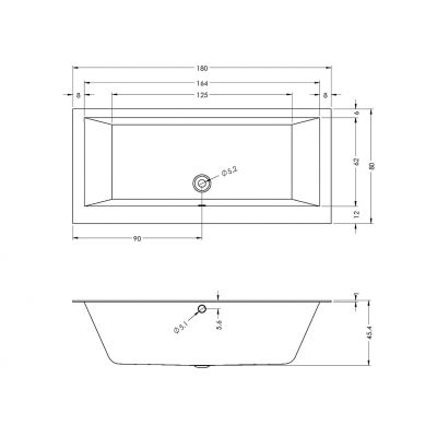 Riho Lugo wanna prostokątna 180x80 cm biała B159001005