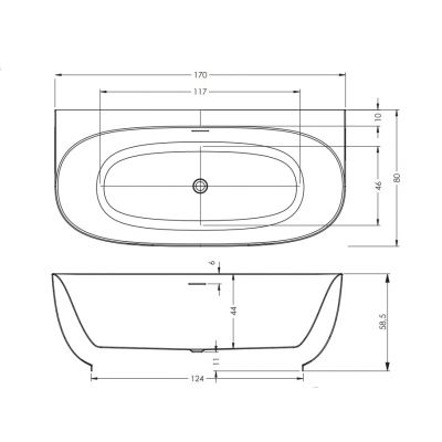 Riho Phatos wanna przyścienna 170x80 cm prostokątna biała B163001005