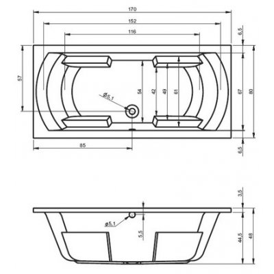 Riho Livorno wanna prostokątna 170x80 cm BB71