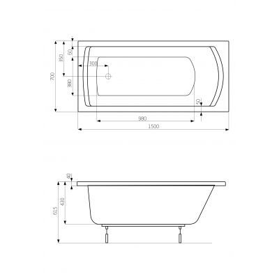 Roca Linea wanna prostokątna 150x70 cm z hydromasażem Effects Titanium biała A24T017000