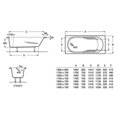 Roca Genova wanna prostokątna 160x70 cm z hydromasażem Smart WaterAir Plus biała A24T360000