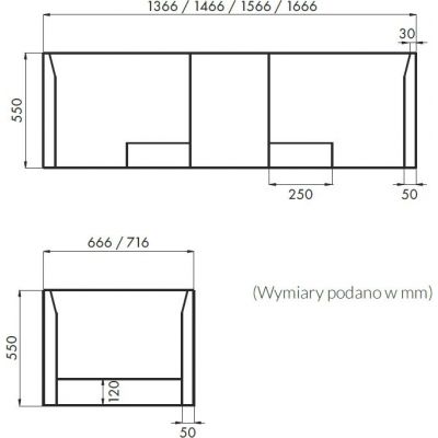 Schedpol Stabilsound nośnik styropianowy do wanny 140-170x75 cm 1.029/W
