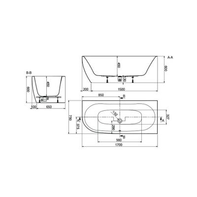 Sanplast Luxo wanna z obudową 170x75 cm prawa biała 632-370-1150-01-000