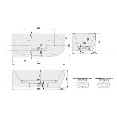 Sanplast Luxo wanna z obudową 180x80 cm lewa biała 632-370-1220-01-000