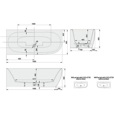 Sanplast Luxo wanna z obudową 180x80 cm lewa biała 632-370-1220-01-010