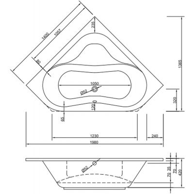 Santik Artemida wanna narożna 140x140 cm symetryczna biała 8CFA-971D5_20120605115600