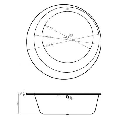 Vayer Boomerang wanna wolnostojąca 160 cm okrągła z panelem biała 160.160.045.4-5.0.3.0