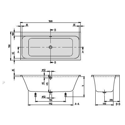 Villeroy & Boch Architectura wanna prostokątna 150x70 cm biała UBA157ARE2V-01