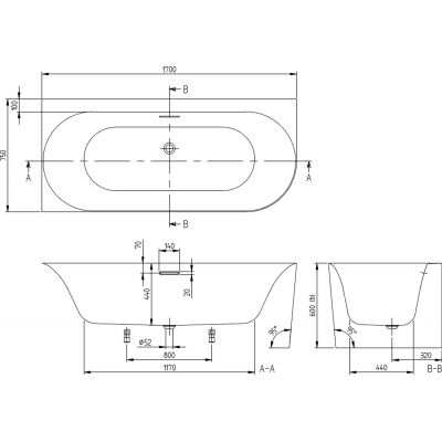 Villeroy & Boch Loop & Friends wanna narożna 170x75 cm owalna biała UBA170LOF9CL00V-01