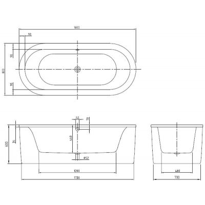 Villeroy & Boch Loop & Friends Oval Duo wanna wolnostojąca 180x80 cm owalna Weiss Alpin UBA180LFO7PDV-01