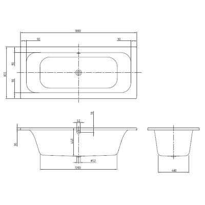 Villeroy & Boch Loop & Friends Square Duo wanna prostokątna 180x80 cm Weiss Alpin UBA180LFS2V-01