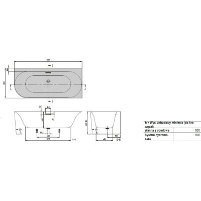 Villeroy & Boch Loop & Friends wanna przyścienna 180x80 cm owalna prawa biała UBA180LOF9CR00V-01