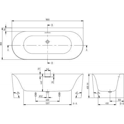 Villeroy & Boch Loop & Friends Oval wanna wolnostojąca przyścienna 180x80 cm Weiss Alpin UBA180LOF9CS00V-01
