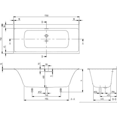 Villeroy & Boch Subway 3.0 wanna prostokątna 170x75 cm biała UBQ170SBW2TDV-RW