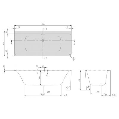 Villeroy & Boch Subway 3.0 wanna przyścienna 180x80 cm prostokątna lewa Stone White UBQ180SBW9CL00V-RW