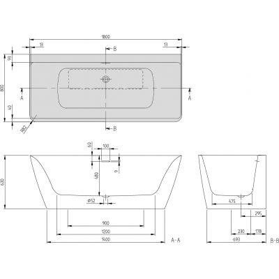 Villeroy & Boch Subway 3.0 wanna przyścienna 180x80 cm prostokątna Weiss Alpin UBQ180SBW9CS00V-01