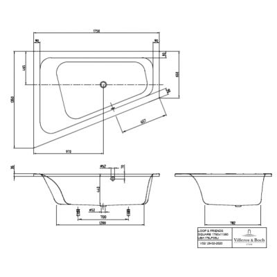 Villeroy & Boch Loop & Friends wanna z hydromasażem Combipool Entry 175x135 cm asymetryczna biała UCE175LFSLA1V01
