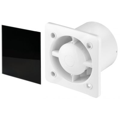 Zestaw Awenta System+ Silent 100H wentylator ścienno-sufitowy z panelem ozdobnym biały/czarny połysk (KWS100H, PTGB100P)