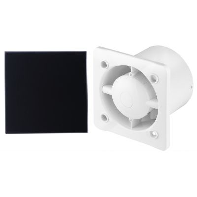Zestaw Awenta System+ Silent 100H wentylator ścienno-sufitowy z panelem ozdobnym biały/czarny mat (KWS100H, PTGB100M)