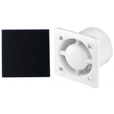 Awenta System+ Silent 100 wentylator ścienno-sufitowy z panelem ozdobnym biały/czarny mat (KWS100, PTGB100M)