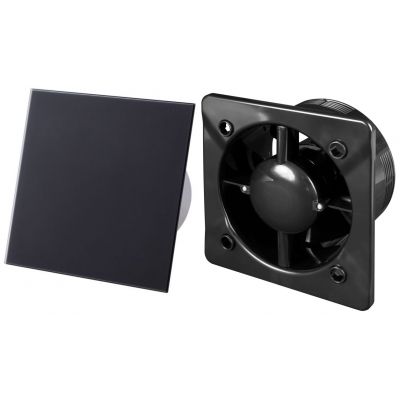 Zestaw Awenta System + korpus wentylatora ścienno-sufitowy z panelem ozdobnym czarny (KWS125CZ, PTGB125M)