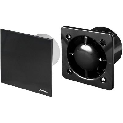 Zestaw Awenta System+ Silent 100H wentylator ścienno-sufitowy z panelem ozdobnym czarny/czarny mat (KWS100CZ, PTCB100M)