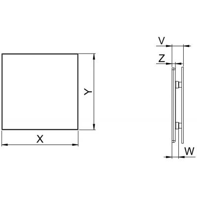Awenta System+ Silent 100 wentylator ścienno-sufitowy z panelem ozdobnym szklanym czarny połysk (KWS100, PTGB100P)