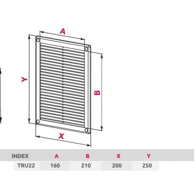 Awenta TRU kratka 20x25 mm biała TRU22