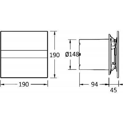 Cata E-150 GTH wentylator ścienno-sufitowy biały 00902200