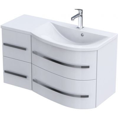 Zestaw Oristo Opal umywalka z szafką 90 cm prawy biały/połysk (OR30SD4S901P, UMEOP9092P)