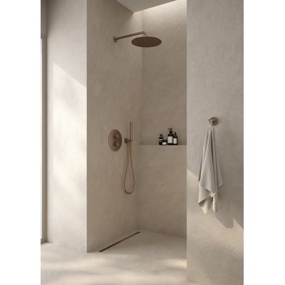 Oltens Hvita przyłącze kątowe z uchwytem miedź szczotkowana 39304610