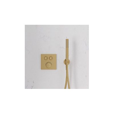 Zestaw Oltens Onega (S) bateria podtynkowa termostatyczna z deszczownicą 30 cm Vindel  i kompletem prysznicowym Ume złoto szczotkowane 36620810
