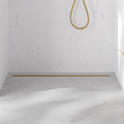 Oltens Langan Slim odpływ prysznicowy liniowy 90 cm złoto połysk/złoto szczotkowane 30012800