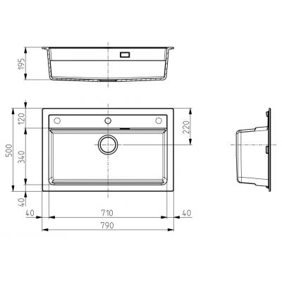 Alveus Atrox 40 zlewozmywak granitowy 79x50 cm Granital biały 1140443