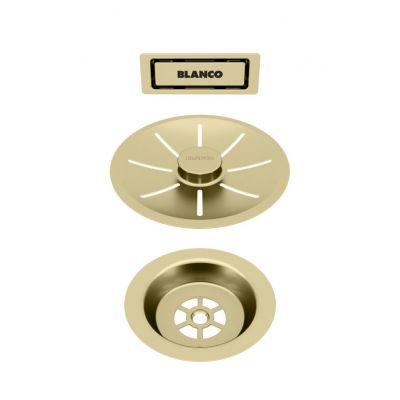Blanco InFino zestaw elementów do armatury przelewowo-odpływowej satin gold 203476