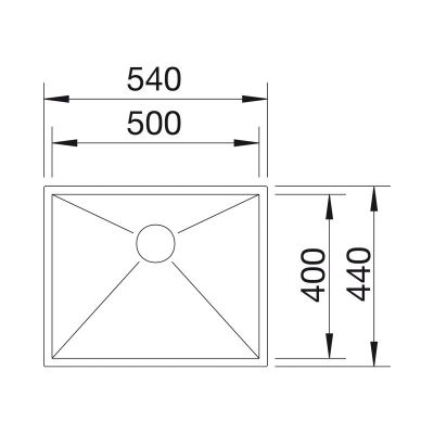 Blanco Zerox 500-IF zlewozmywak stalowy 54x44 cm stal polerowana 521588