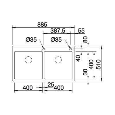 Blanco Claron 400/400-IF/A zlewozmywak stalowy 88,5x51 cm stal polerowana 521654