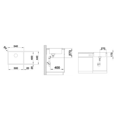 Blanco Zerox 500-IF zlewozmywak stalowy 54x44 cm stal Durinox 523098