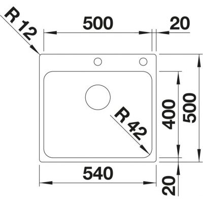 Blanco Solis 500-IF/A zlewozmywak stalowy 50x54 cm stal szczotkowana 526124