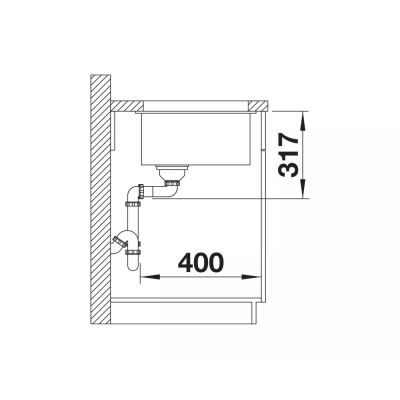 Blanco Etagon 500-U zlewozmywak granitowy 53x46 cm czarny 527754