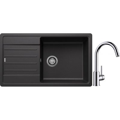 Blanco Legra XL 6 S zlewozmywak 86x50 cm z Silgranit antracyt z Blanco Mida bateria kuchenna stojąca chrom ( 523326; 517742)