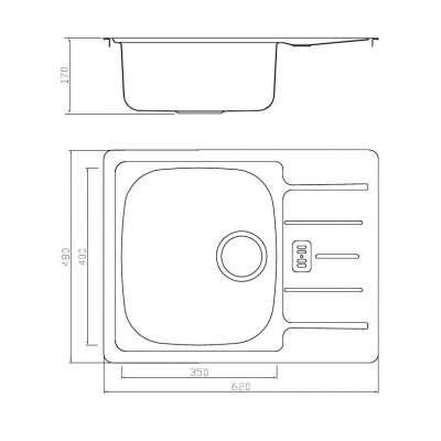 Zlewozmywak stalowy 1-komorowy stal dekor Deante Solo ZHS 3113