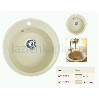 Zlewozmywak ceramiczny okrągły Ø50,5 cm piaskowy Deante Jowisz ZCJ 7813