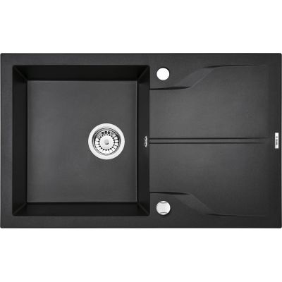 Deante Andante Flush zlewozmywak granitowy 1-komorowy 78x49 cm grafit metalik ZQNG11F