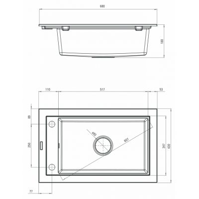 Deante Country zlewozmywak granitowy 1-komorowy piaskowy ZQU7113